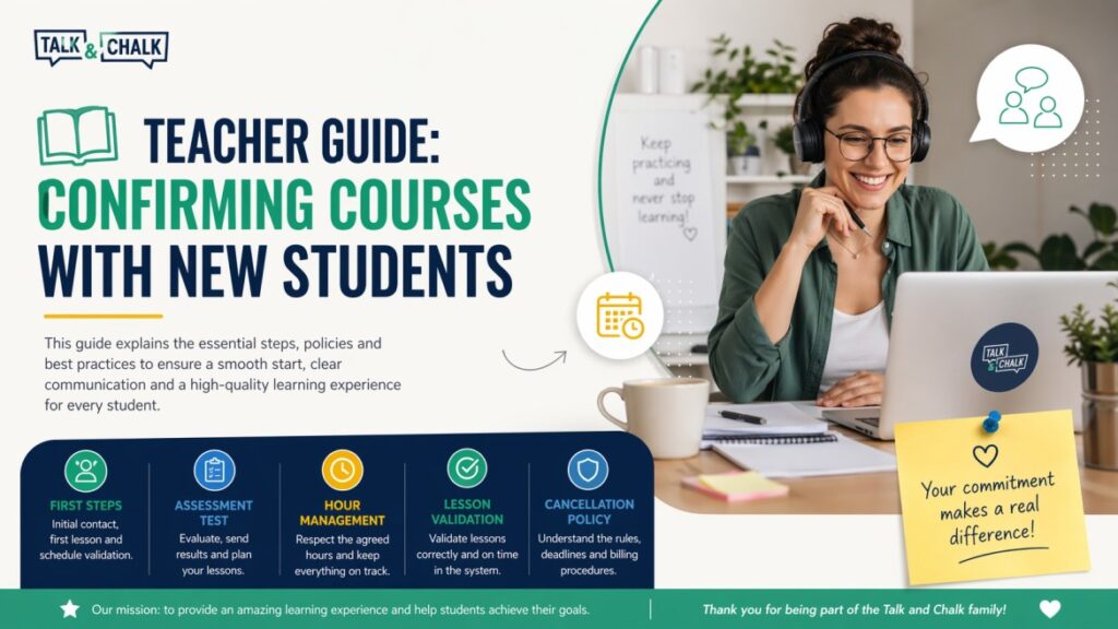 Teacher Guide Confirming Courses with New Students